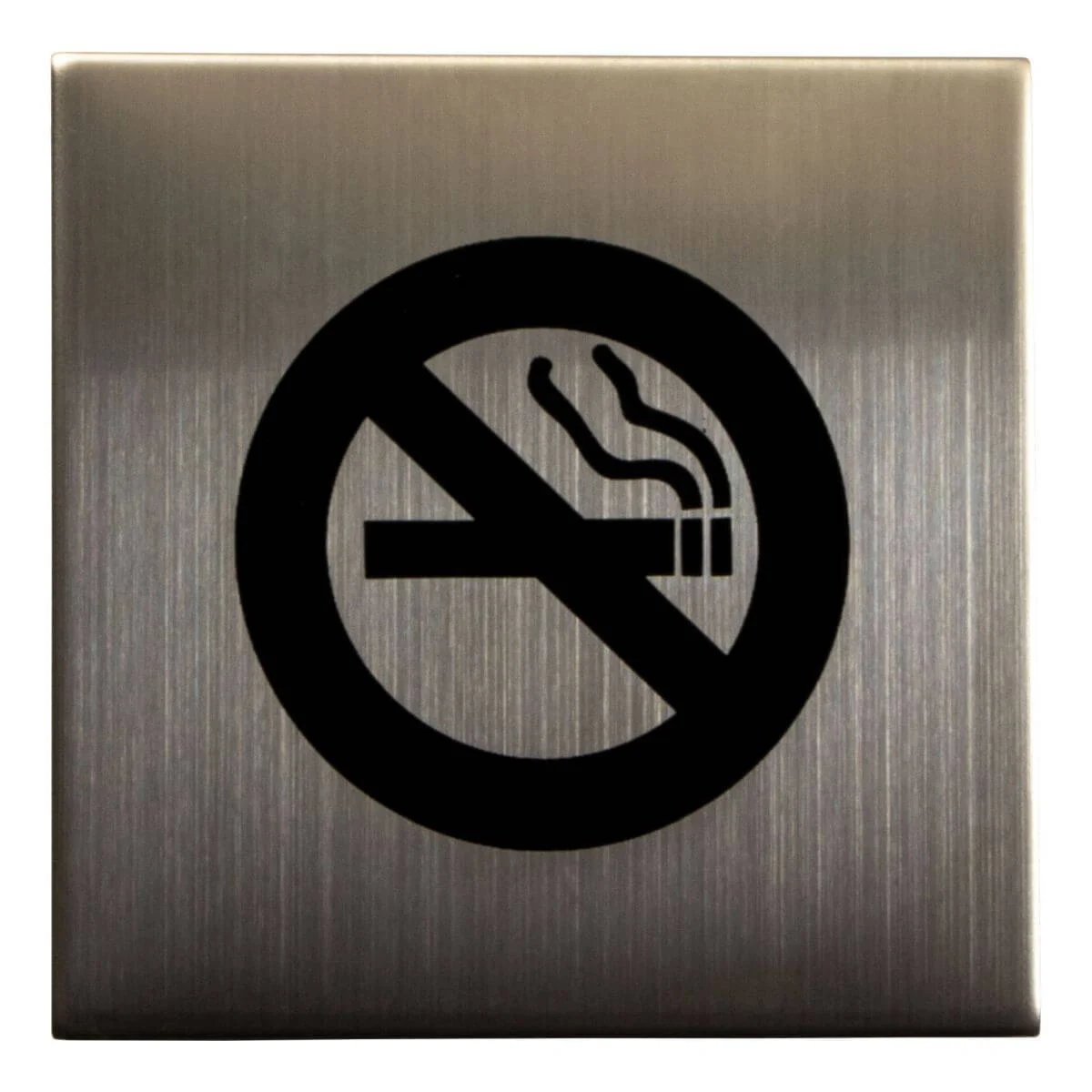 Fimet Symbol "Nichtraucher" aus Edelstahl selbstklebend, 75 x 75 mm