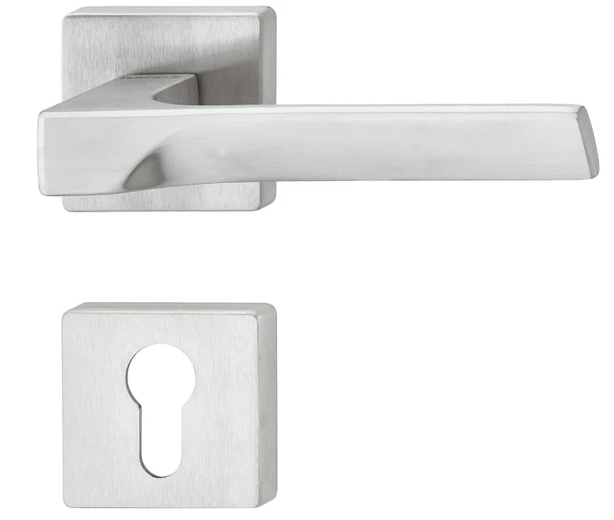 Häfele Drückergarnitur LDH 3205 aus Metall, Chrom satiniert, PZ - Profilzylinder