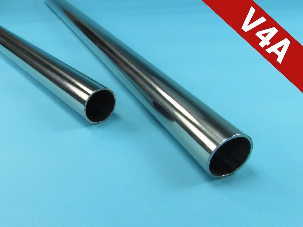 ! HOCHGLANZ -POLIERT ! Rohr 42,4 x 2 mm V4A Boot 1,2 m / 120 cm / 1200 mm