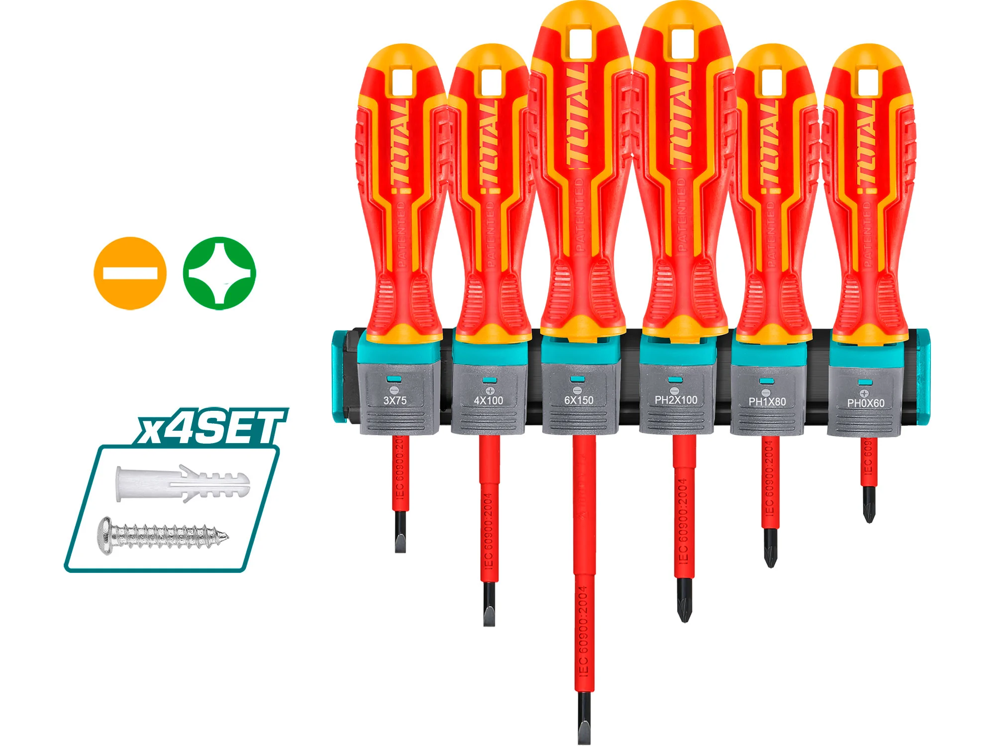 Schraubendreher, 6er-Set, 1000 V, VDE, Industrie, CrV