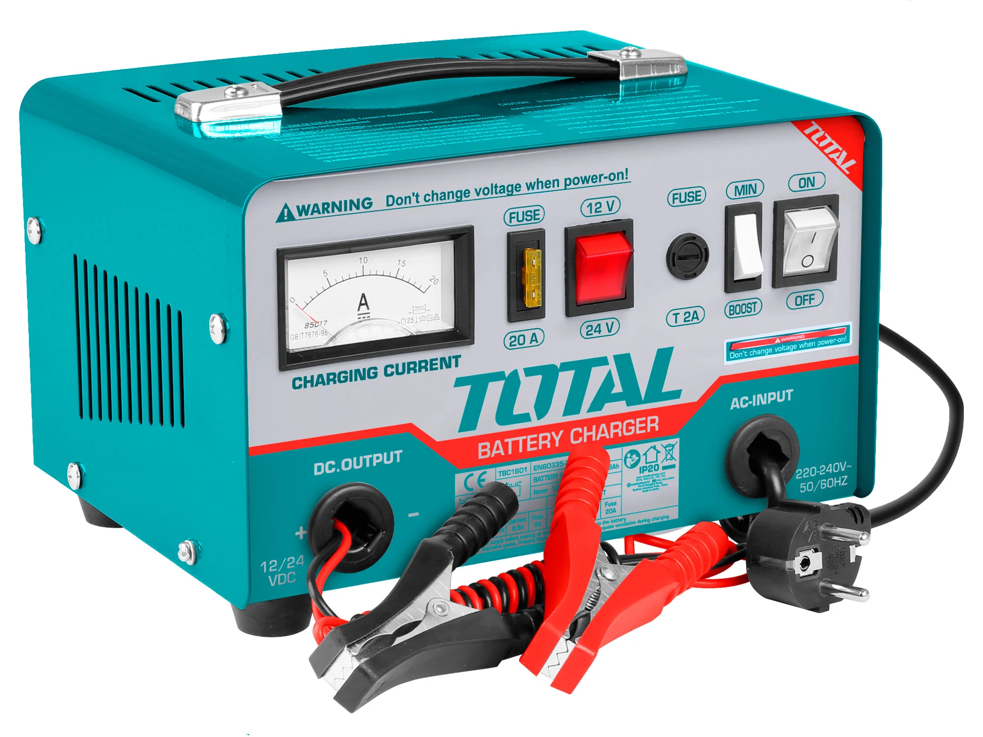Total Autoladegerät, 28-180 Ah, BOOST-Funktion, 12/24 V